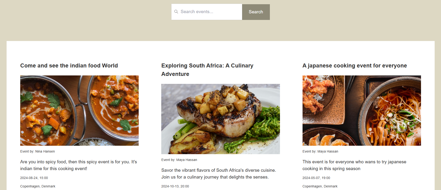 Cooking Event Screenshot 1